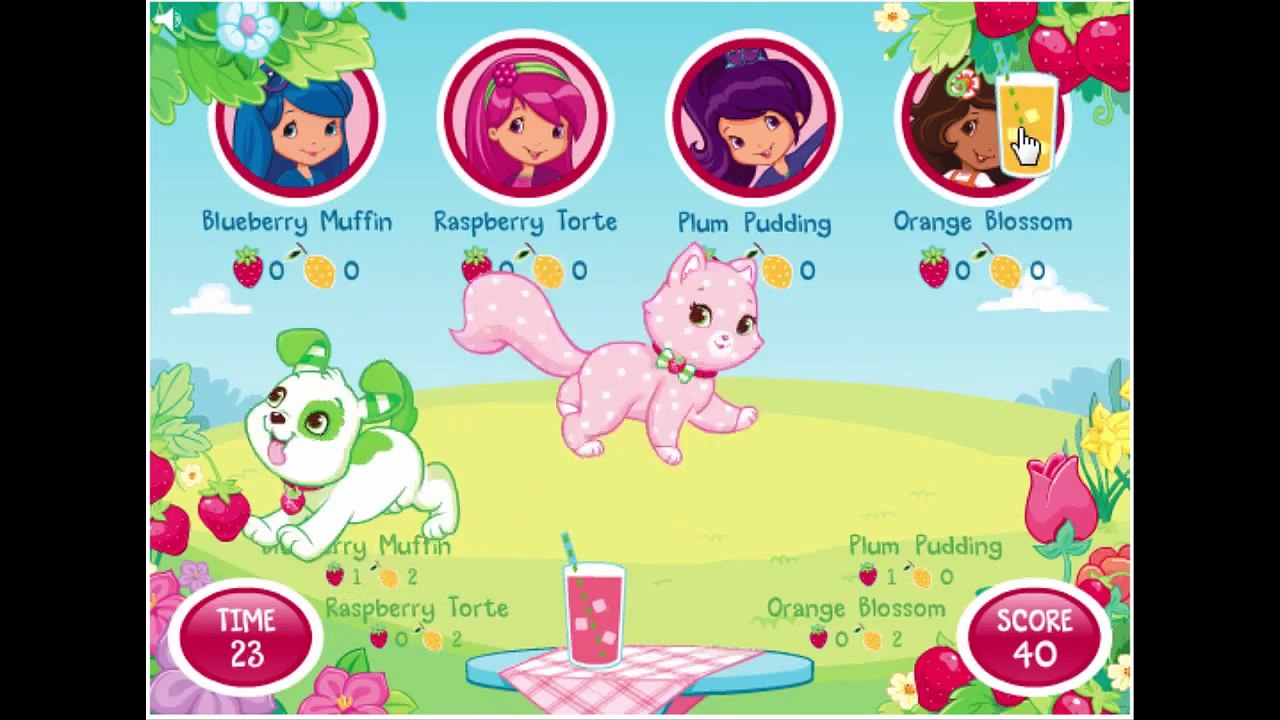 Strawberry Shortcake Cartoon Animation Lets Make Lemonade! Game Play Walkthrough