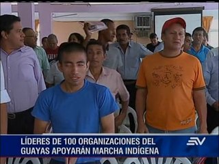 Organizaciones del Guayas anuncian apoyo a la caminata indígena