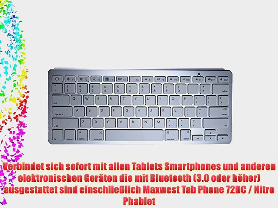 Cooper Cases(TM) B1 universelle Bluetooth Funktastatur f?r Maxwest Tab Phone 72DC / Nitro Phablet