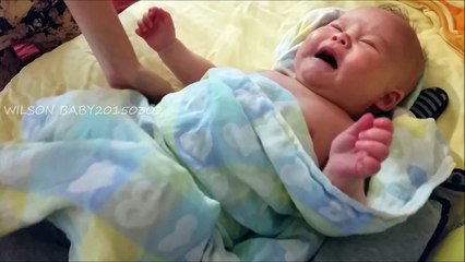BABY Crying Like a Grown Man! 4 Month Old Funny Chubby Baby