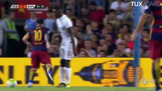 Lionel Messi donne un coup de tête à Mapou Yanga-Mbiwa