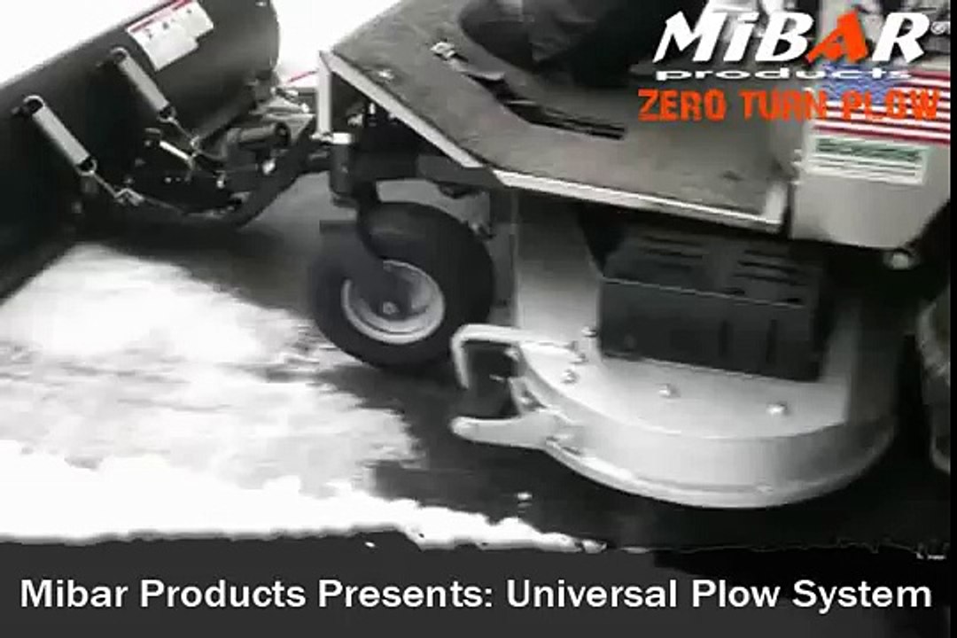 ZTR snow plow for any zero turn mower by Mibar Products video Dailymotion