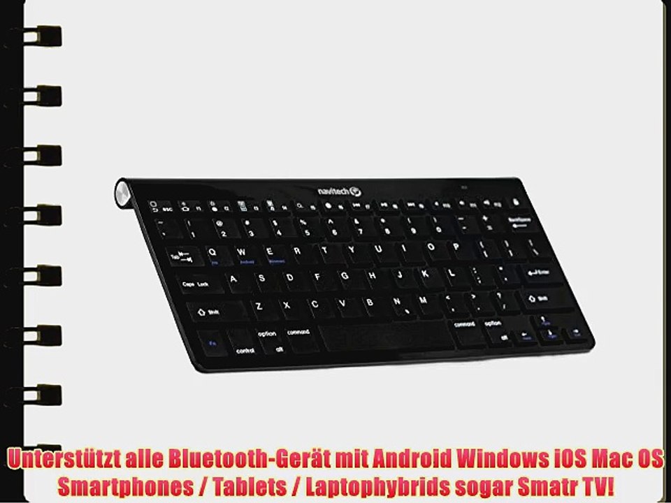 Navitech Schwarz Wireless Bluetooth Keyboard 7 tastatur f?r Android
