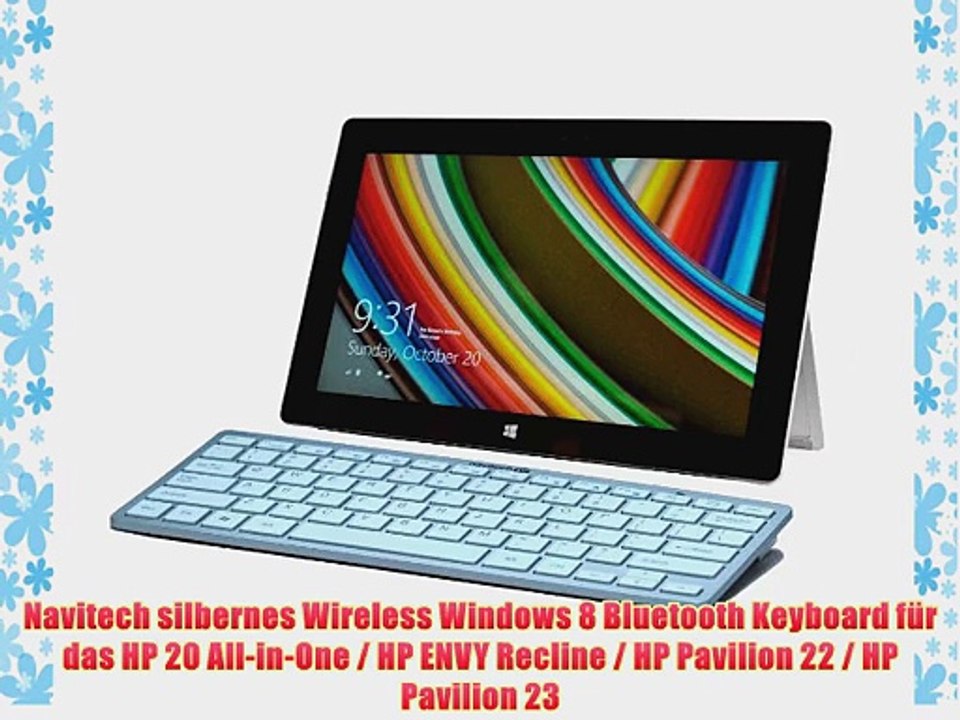 Navitech silbernes Wireless Windows 8 Bluetooth Keyboard f?r das HP 20 All-in-One / HP ENVY