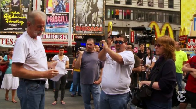 In Times Square, It's Terry Jones vs. the Beatles | Op-Docs | The New York Times