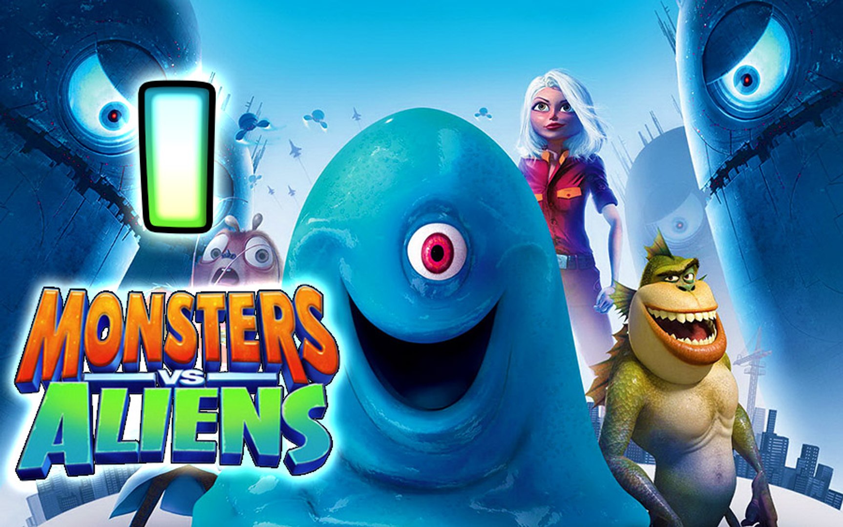 Monsters VS Aliens Walkthrough Part 1 (PS3, X360, Wii, PS2) ~ Ginormica  Level 1