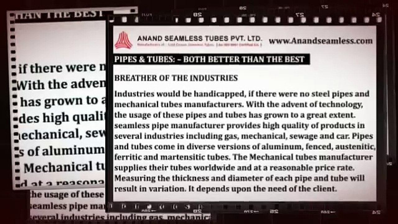 PIPES & TUBES- – BOTH BETTER THAN THE BEST