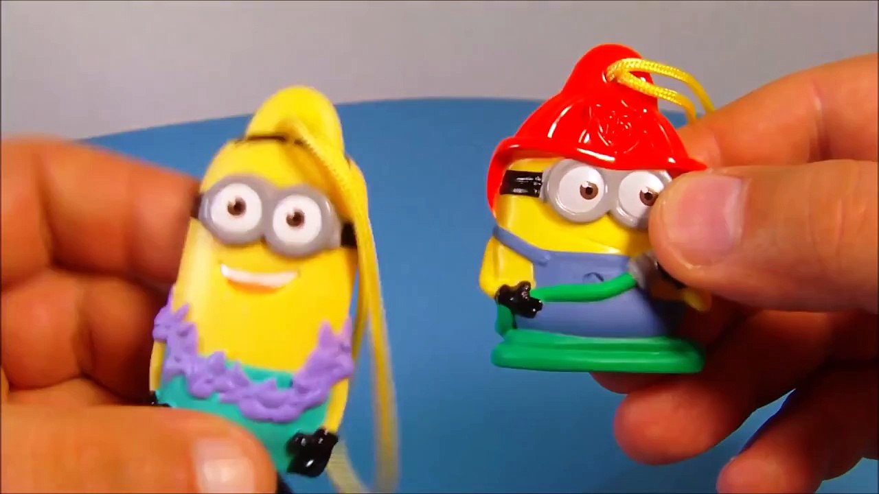 Minions toys 2015 - 2013 DESPICABLE ME 2 SET OF 8 MINIONS GENERAL MILLS CEREAL TOY'S VIDEO REVIEW