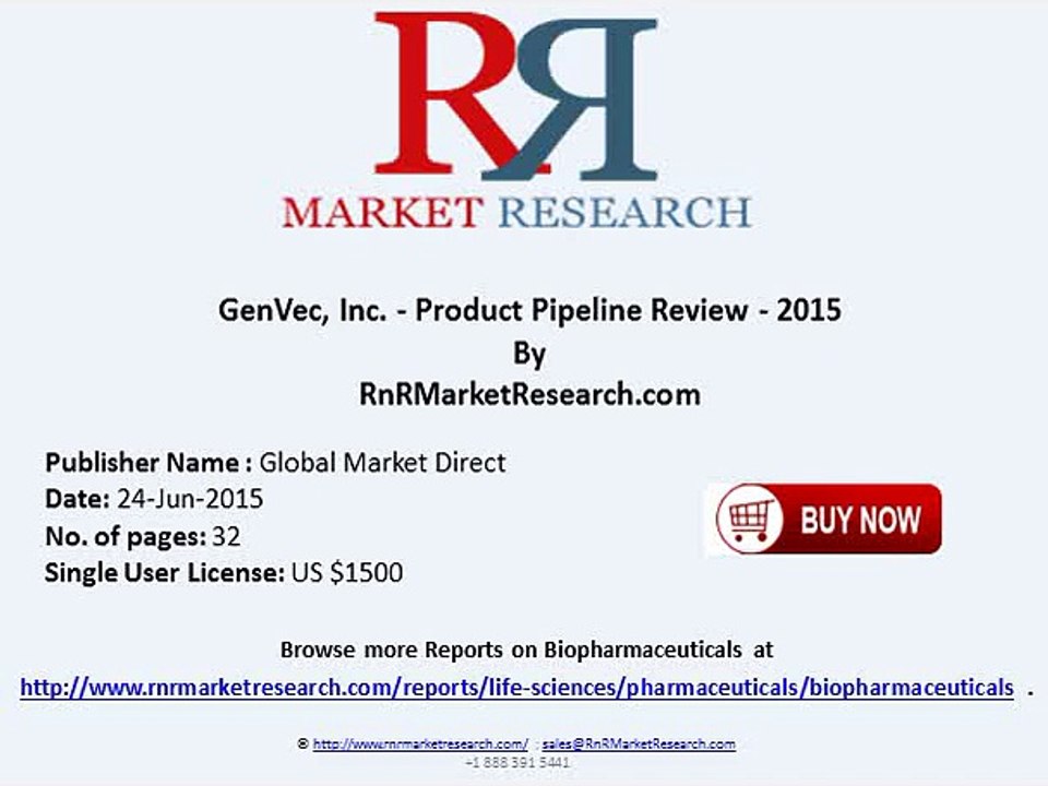 GenVec Inc Product Pipeline Review 2015