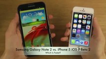 Samsung Galaxy Note 2 vs iPhone 5 iOS 7 Beta 2 Which Is Faster