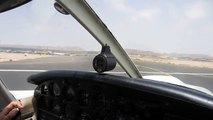 Cockpit view landing at Fuerteventura airport