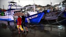 Fishing boats moored as Taiwan braces itself for typhoon