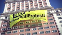 Acción de protesta en Madrid contra la 