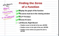 TI Video: Finding the Zeros of a Function