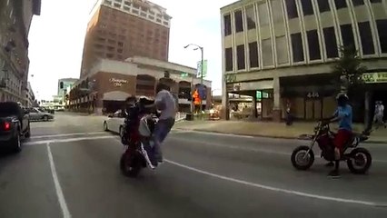 Motorcycle tricks turns to police chase