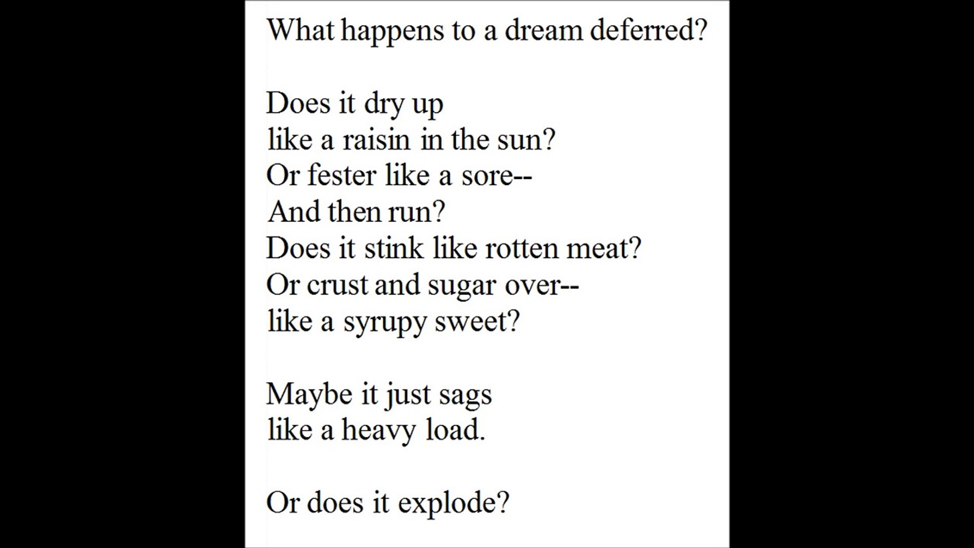what is a dream deferred