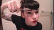 Trimming and styling Bettie Page bangs