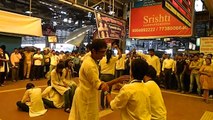 Pillai College Students performing a street play at CST station