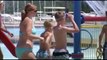 Public pool brawl with cop caught on camera