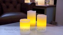 Vanilla Scented LED Wax Candles with Remote Control From Lights4fun
