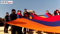 Armenian flag in Yerevan Cascade