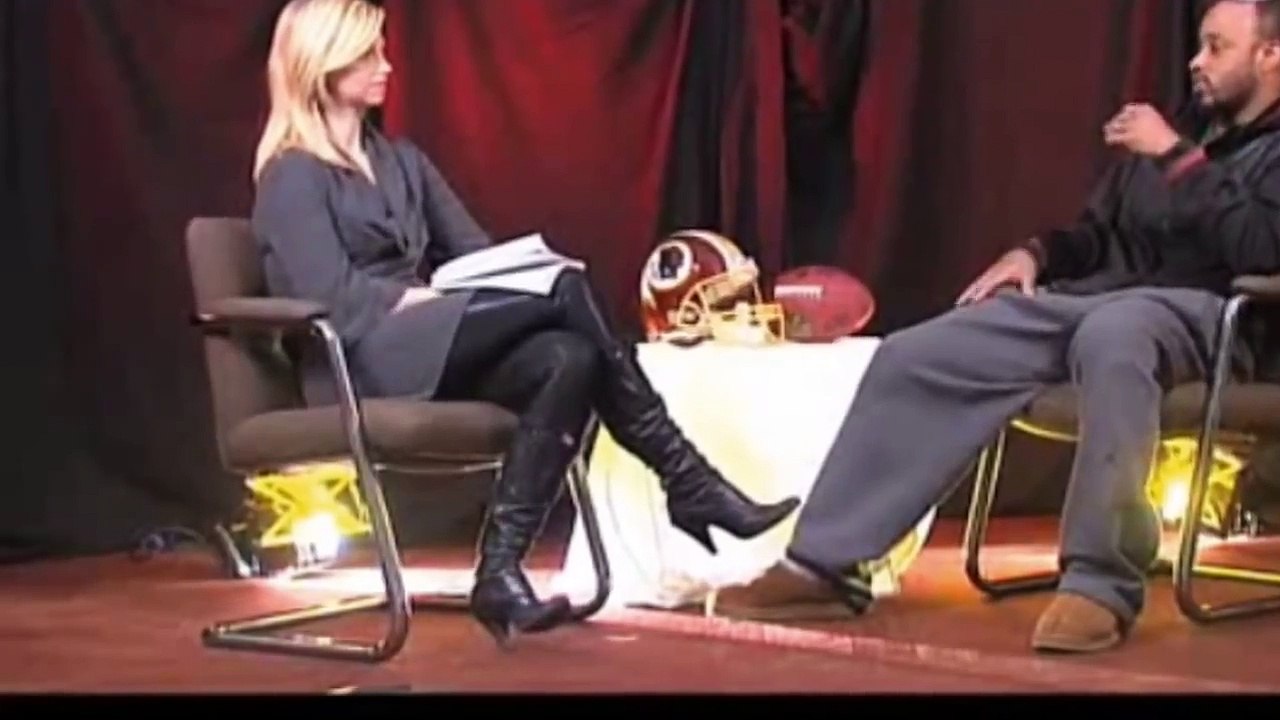 Kelli Johnson In Leather Leggings & High Heel Boots