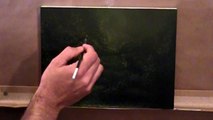 Time-lapse painting dark enchanted landscape forest trail with acrylics by artist Philippe Fernandez