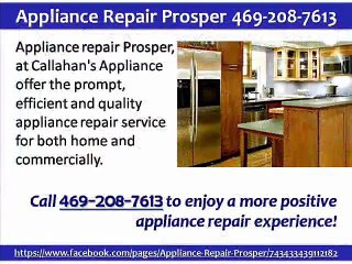 Appliance Repair Prosper 469-208-7613