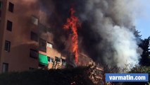 La Valette: les flammes d'une haie incendiée lèchent les façades d'un immeuble