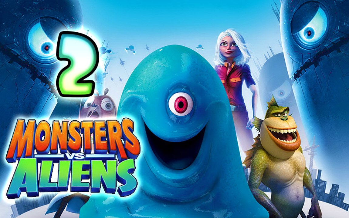 Monsters VS Aliens Walkthrough Part 2 (PS3, X360, Wii, PS2) ~ Missing Link Level 2