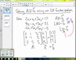 Solving a System of Equations Using an LU Factorization