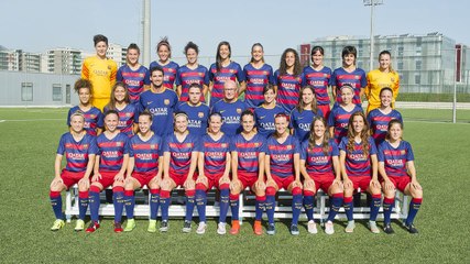 Скачать видео: Foto oficial per a la UEFA Women's Champions League del Barça femení