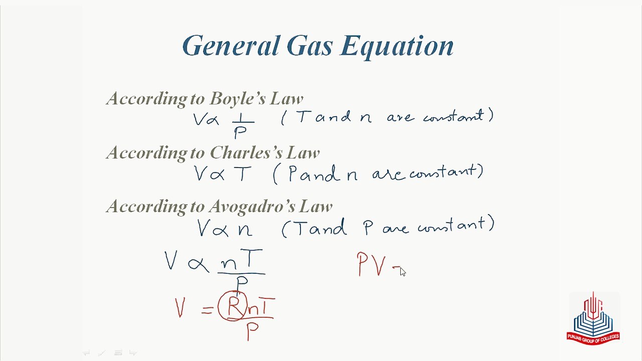 General or Ideal Gas Equation