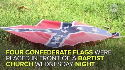 Confederate Flags Left Outside of MLK's Church