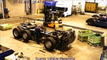 Scania Vehicle Recycling - Chassis dismantling in 10 minutes