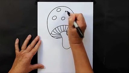 How to Draw a Mushroom Cartoon Step by Step Drawing Tutorial for Kids