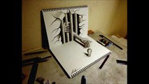 3D Drawing - How to draw 3D ART (Beckoning to the evil) 3Dアートの制作風景