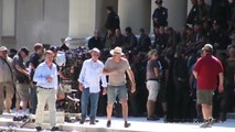 Christopher Nolan Directing City Hall Scene of The Dark Knight Rises
