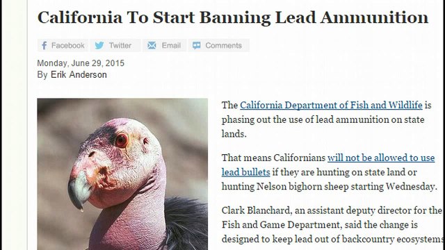 Alert! California to Start Banning Lead Ammunition, A Backdoor Attack On Our Guns