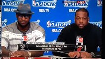 Reporter asks LeBron and Wade Stupid Question || 2014 NBA Playoffs: Heat Nets Game 5