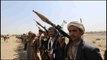 Houthi forces protest against Saudi attacks in Yemen