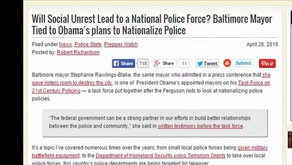 BOOM! Baltimore Mayor Hand Picked by Obama for Task Force, Plan to Nationalize Police (720p)