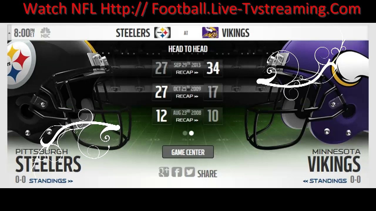 Watch™^TV®^/ Vikings vs.  Steelers Live Streami...