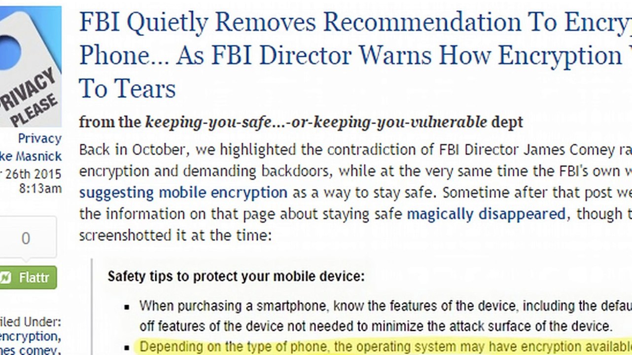 Busted! FBI Caught Quietly Removing Recommendations to Encrypt Your Phone (720p)