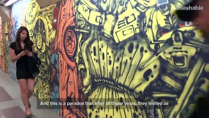 One subway had the brilliant idea to fight graffiti with graffiti