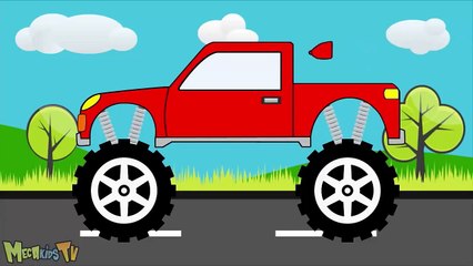 Red Monster Truck - Monster Trucks For Children - Mega Kids Tv