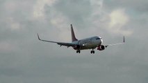 (HD) Close up landing Corendon Airlines TC-TJI from Nador Marokko on runway 09/27 Schiphol