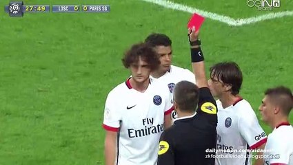 Adrien Rabiot Dismissal (Red Card)  HD - Lille v. Paris Saint-Germain - Ligue 1 07.08.2015