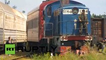 Train carrying remains of MH17 crash victims arrives in Kharkov, Ukraine