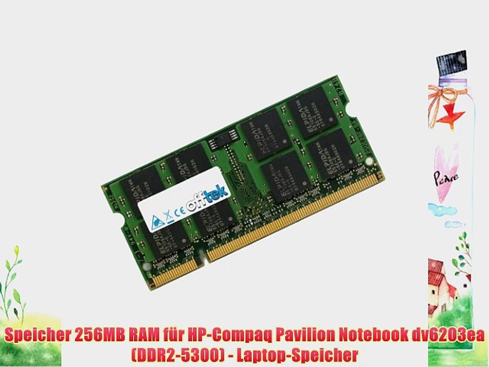 Speicher 256MB RAM f?r HP-Compaq Pavilion Notebook dv6203ea (DDR2-5300) - Laptop-Speicher